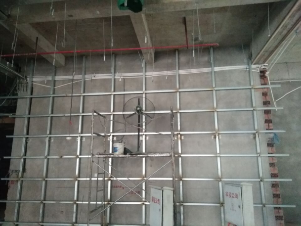 朗天通訊，室內(nèi)裝修工程，墻面處理